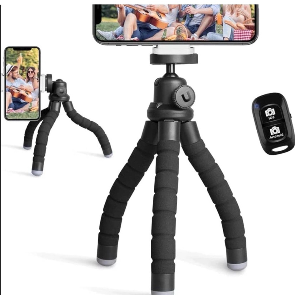 UBeeSize Flexible Black Phone Tripod with Remote NEW